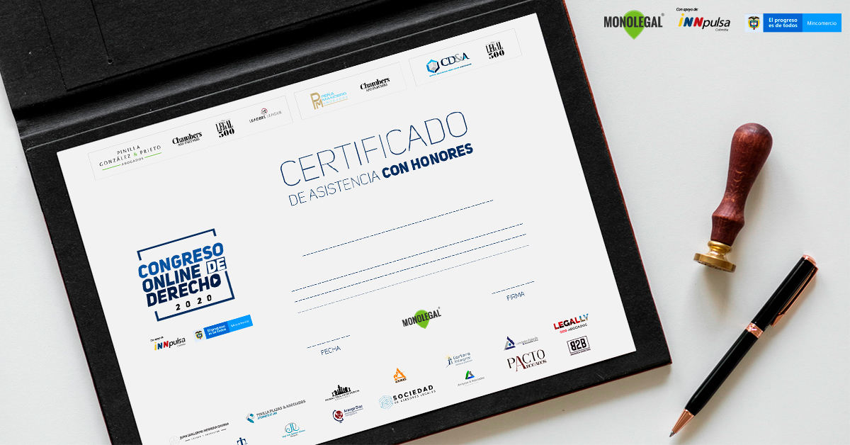 Certificado Congreso Derecho Online Colombia